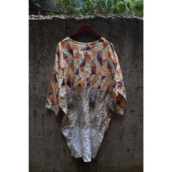 Eclectia Patchwork Linen Tunic Dress – Size M – Natural Fabrics - Picture 2 of 5